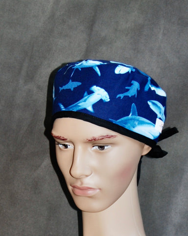 The Deep Blue Black Tie Traditional Scrub Hat