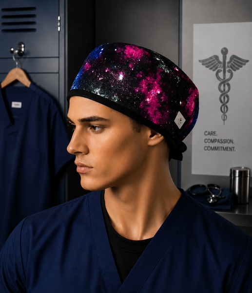 Galaxy Long Ago Black Tie Traditional Scrub Hat