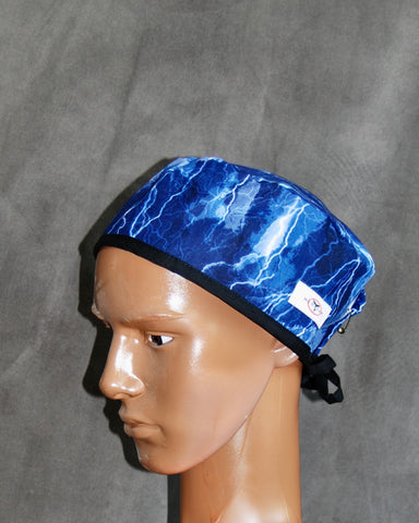 Lightning Strikes Black Tie Traditional Scrub Hat