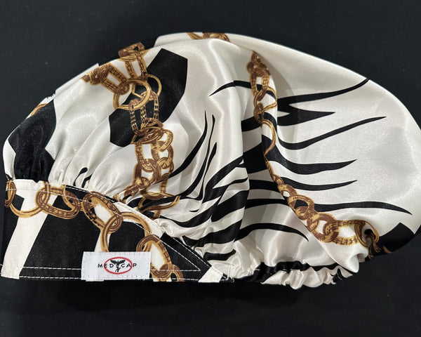 Chains of Gold Satin Scrub Hat