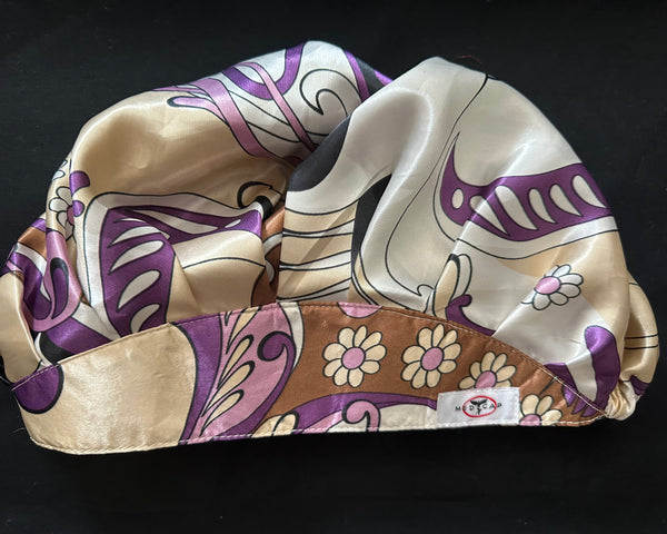 Collage Satin Pleated Scrub Hat