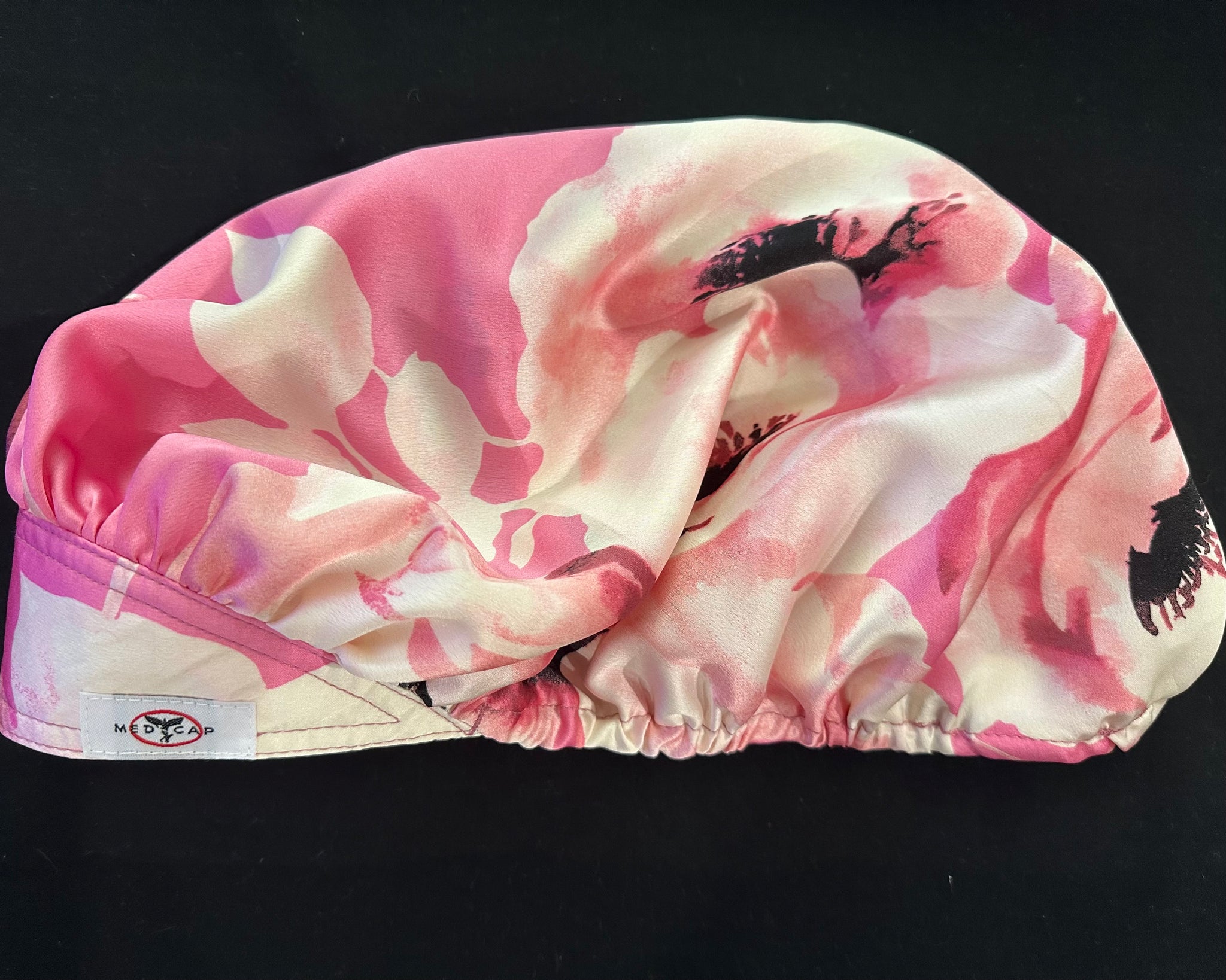 Pink Gone Floral Satin Scrub Hat