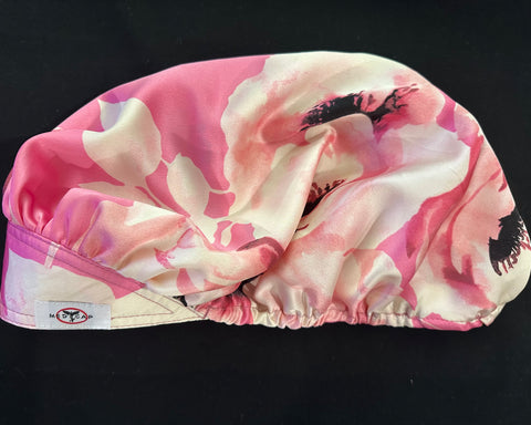 Pink Gone Floral Satin Scrub Hat