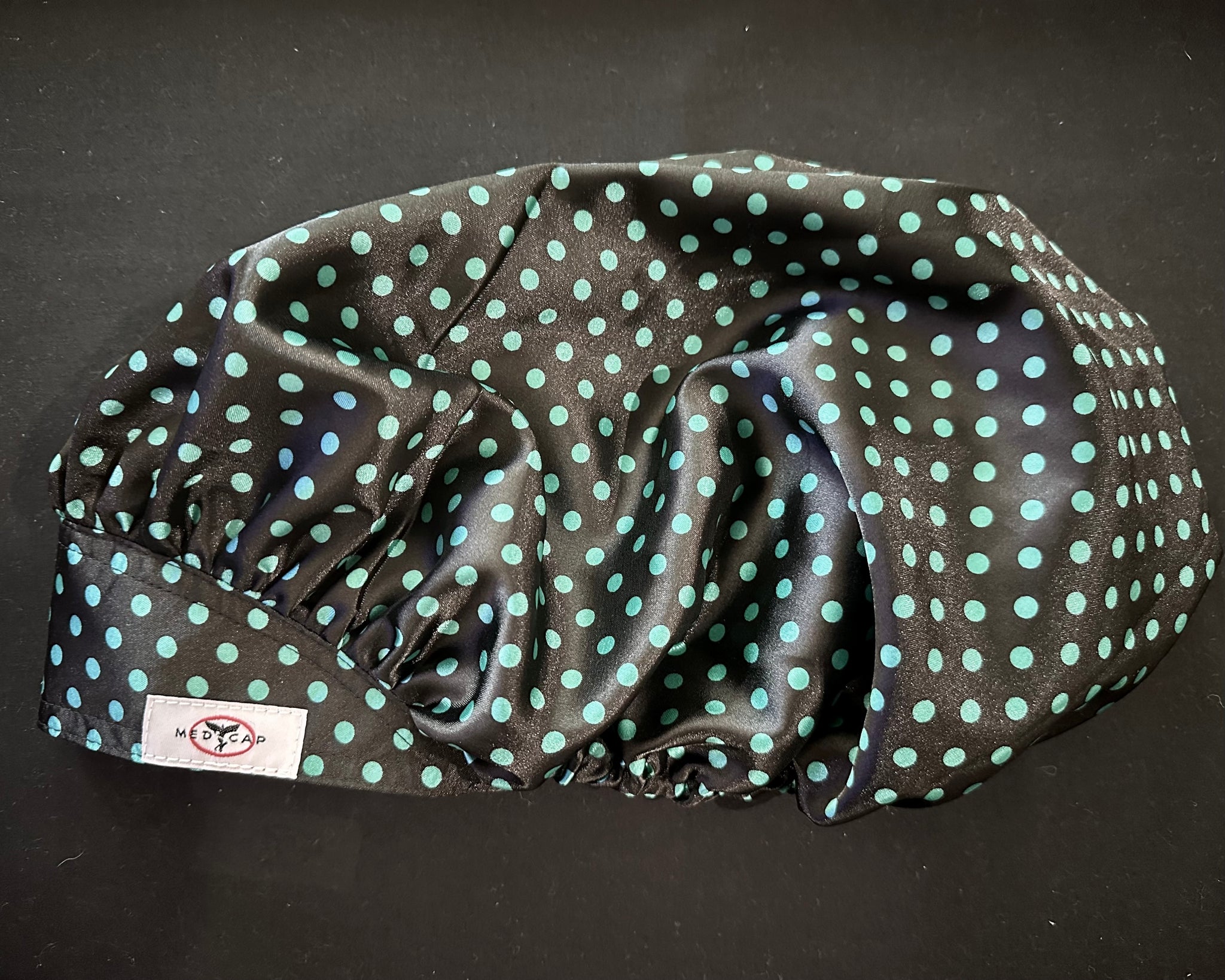 Turquoise in Midnight Satin Scrub Hat