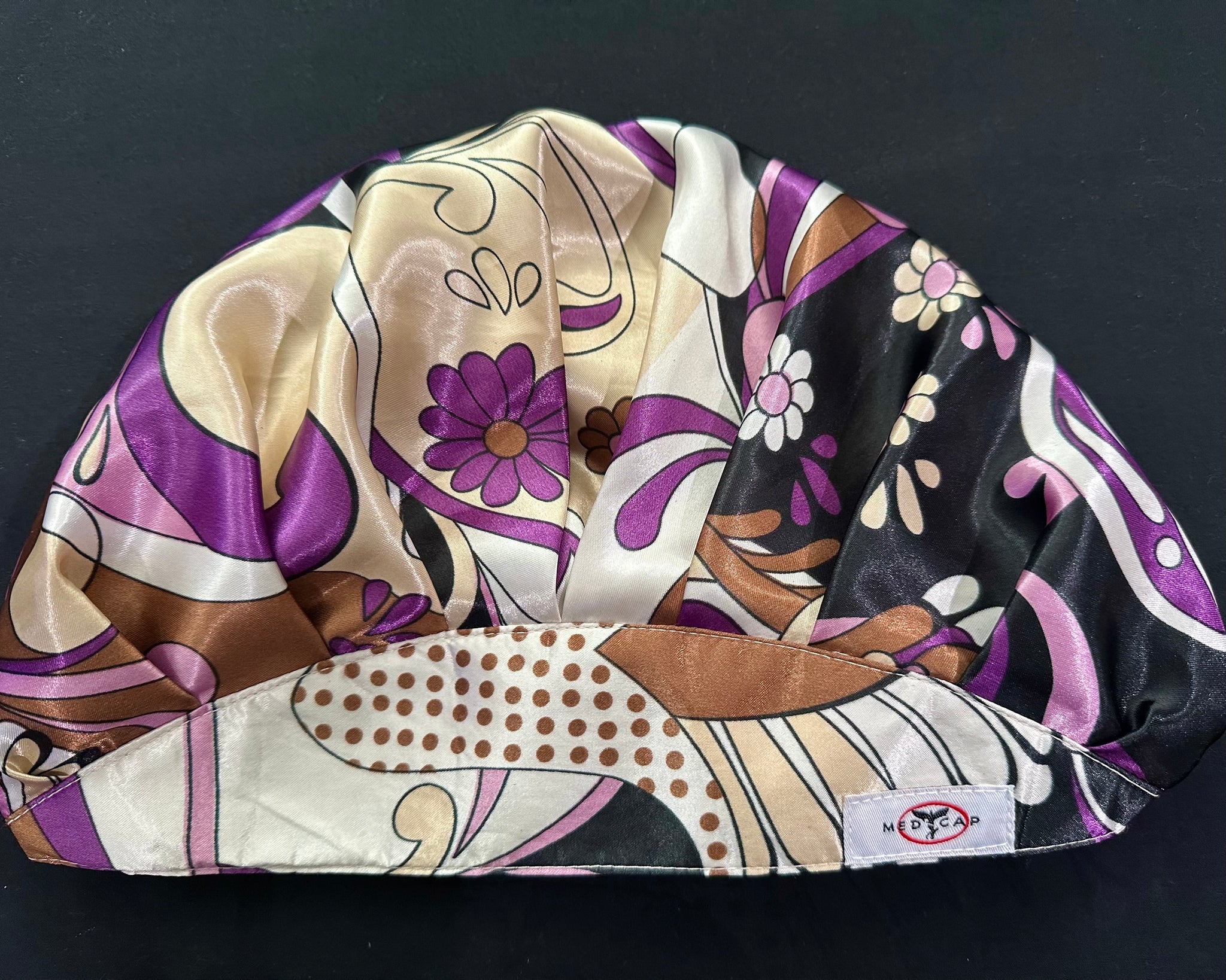 Collage Satin Pleated Scrub Hat