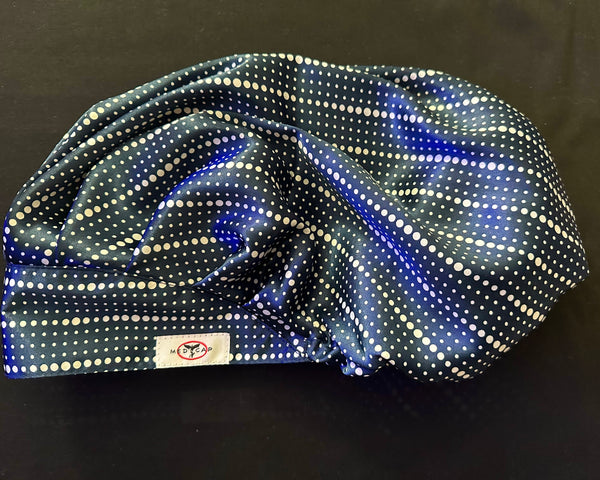 Point Navy Satin Pleated Scrub Hat