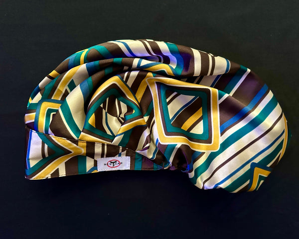 Umber Golden tealSatin Pleated Scrub Hat