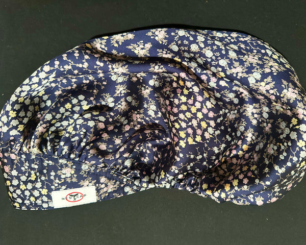 Navy Whispering Gardens Featherweight Satin Scrub Hat