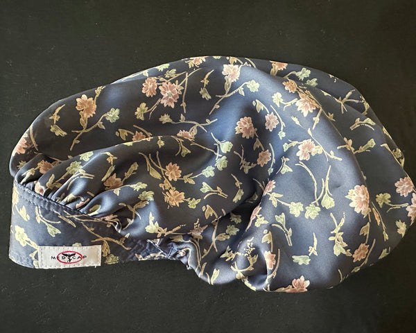 Dusk Navy Pink Rose Satin Featherweight Scrub Hat
