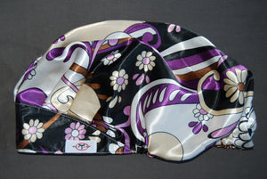 Floral Bounce Satin Pleated Scrub hat