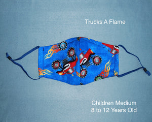 Trucks A Flame Children Face Mask
