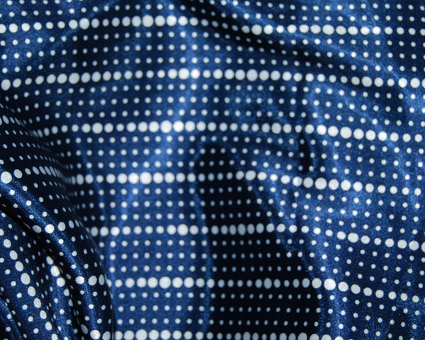 Navy Dot Highlights Satin Pleated Scrub Hat