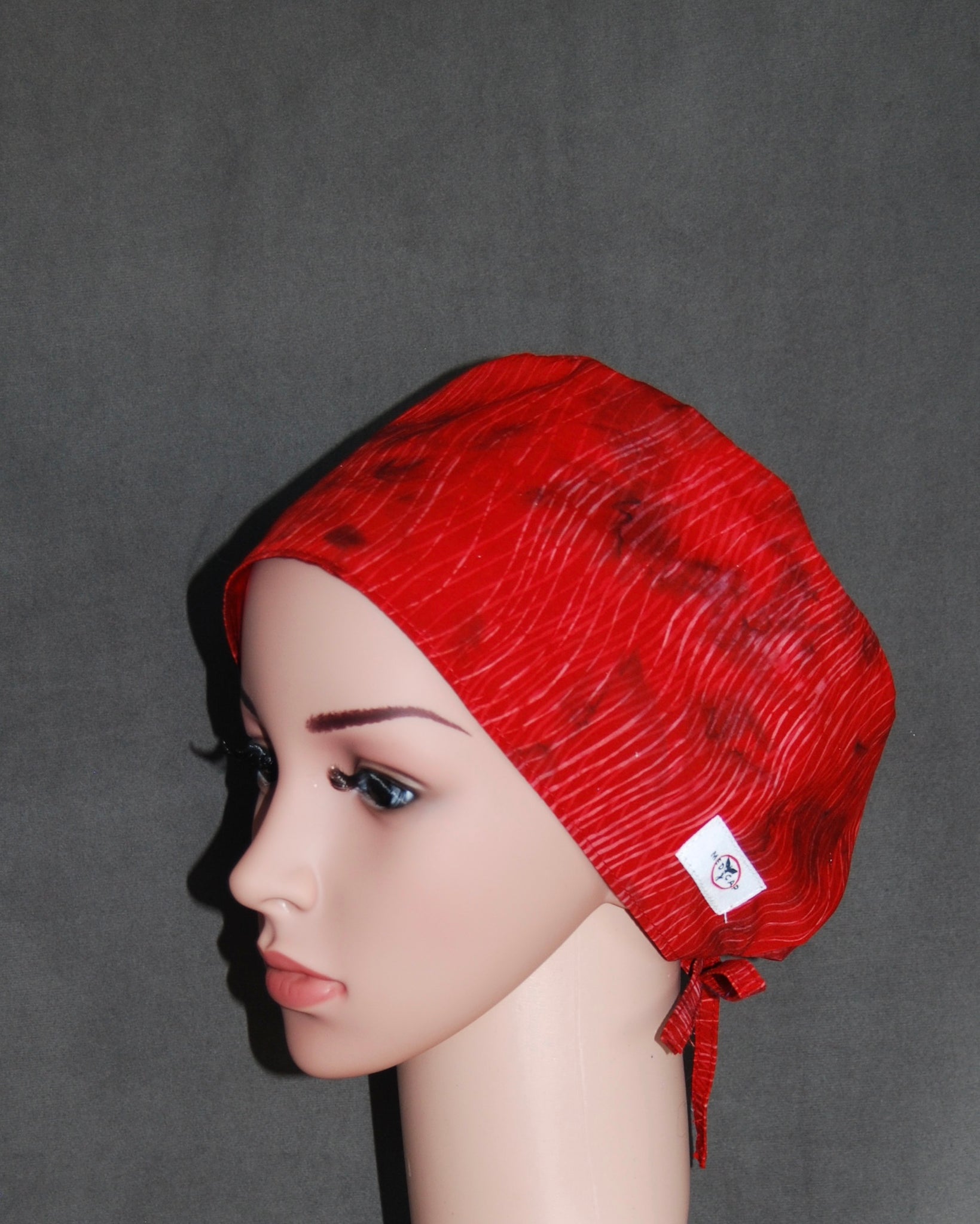 Chili Pepper Silhouette Satin Tie Scrub Hat