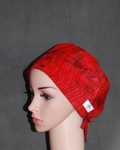 Chili Pepper Silhouette Satin Tie Scrub Hat