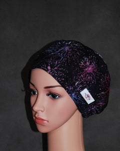 Celebrate Violet and Blues Snappi Two Satin Scrub Hat